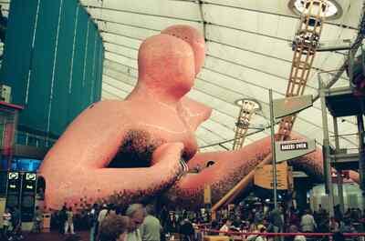 The giant Body sculpture inside the Millennium Dome — London, England (August 2000)