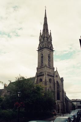 The spire of the Kirk of St Nicholas in Aberdeen — Aberdeen, Scotland (late July - early August 2000)