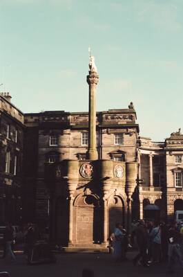 The columned Mercat Cross in the Old Town — Edinburgh, Scotland (August 2000)