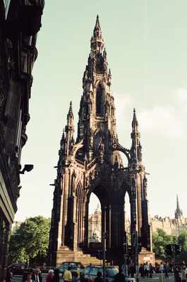 The Gothic spire of the Scott Monument — Edinburgh, Scotland (August 2000)