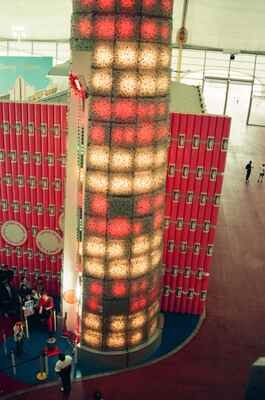 The glowing red Body zone sculpture in the dome — London, England (August 2000)