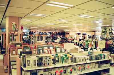 Picture frames and goods inside a department store — Germany, Germany (19-21 June 2000)