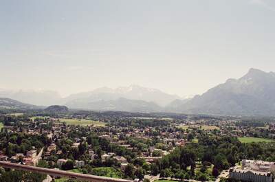 Salzburg with mountains beyond, viewed from Hohensalzburg — Salzburg, Austria (19-21 June 2000)