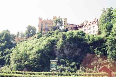 Hohenschwangau Castle on its wooded hilltop — Salzburg, Austria (19-21 June 2000)