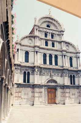 Domed baroque church seen from a side canal — Venice, Italy (7-10 June 2000)