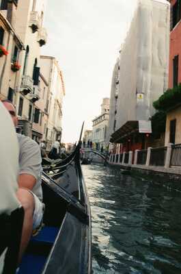 View of canal-side houses from a moving gondola — Venice, Italy (7-10 June 2000)