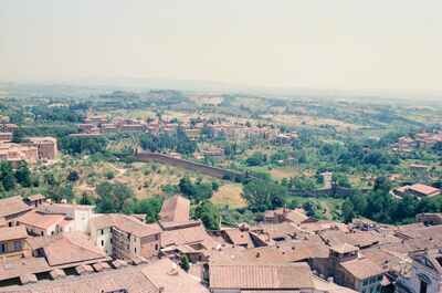 Panorama over Siena's city walls into rolling hills — Siena, Italy (4-6 June 2000)