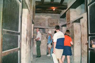 Excavated street and colonnade at the College of the Augustales — Herculaneum, Italy (4-6 June 2000)