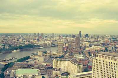 The Thames and rooftops viewed from the London Eye — London, England (August 2000)