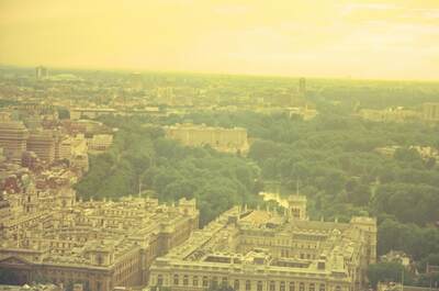 Buckingham Palace and St James's Park from the London Eye — London, England (August 2000)