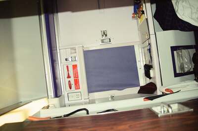 The interior of an overnight sleeper train cabin — On the sleeper to Glasgow, Scotland (20-25 July 2000)