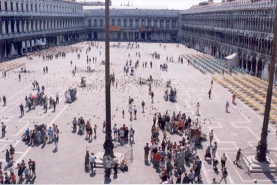 Piazza San Marco from the basilica loggia — Venice, Italy (7-10 June 2000)
