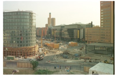 The Potsdamer Platz construction site from the Info Box — Berlin, Germany (20-22 June 2000)