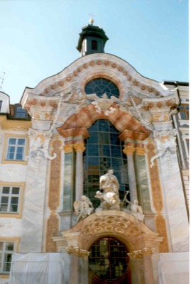 The Asamkirche facade on Sendlinger Strasse — Munich, Germany (18-19 June 2000)
