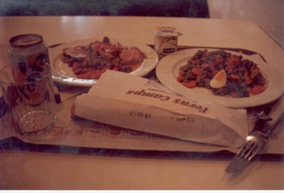 A cafeteria meal at the mathematics congress — Barcelona, Spain (13-20 July 2000)