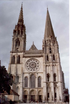 The west front and spires of Chartres Cathedral — Chartres, France (4-9 July 2000)
