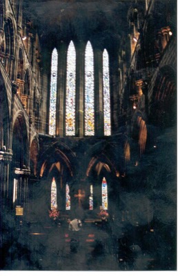 The quire and east windows of Glasgow Cathedral — Glasgow, Scotland (20-25 July 2000)