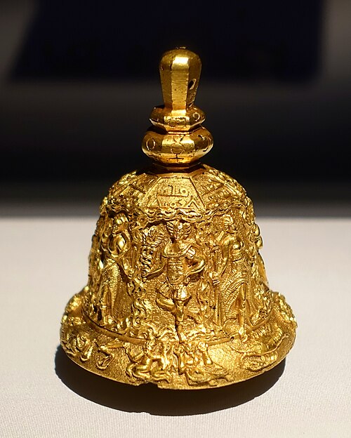 Rudolf II's Alchemical Handbell, gilded electrum and iron, c. 1600